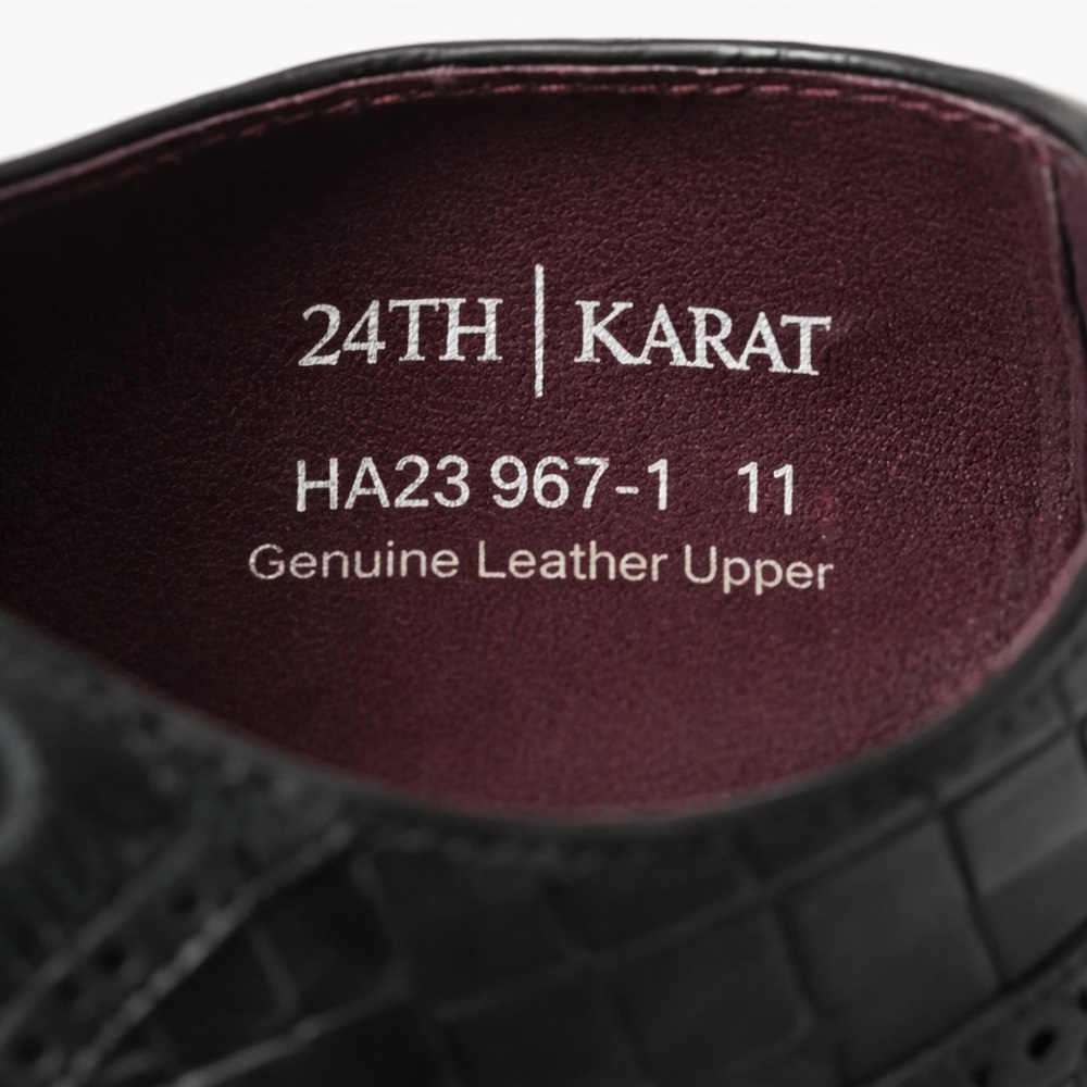 Mens Black Dress Shoes Size 11 Cap Toe Oxford Leather - Picture 8 of 8